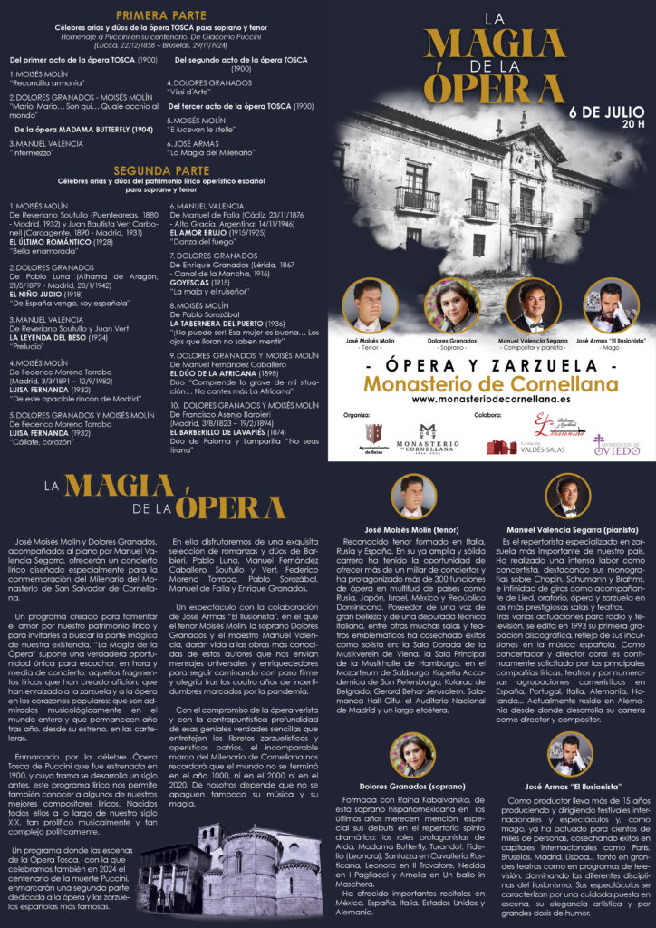 Programa Milenario de Cornellana.
La Magia de la Opera